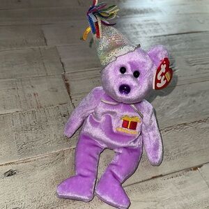 2002 February Ty Beanie Baby Birthday Bear